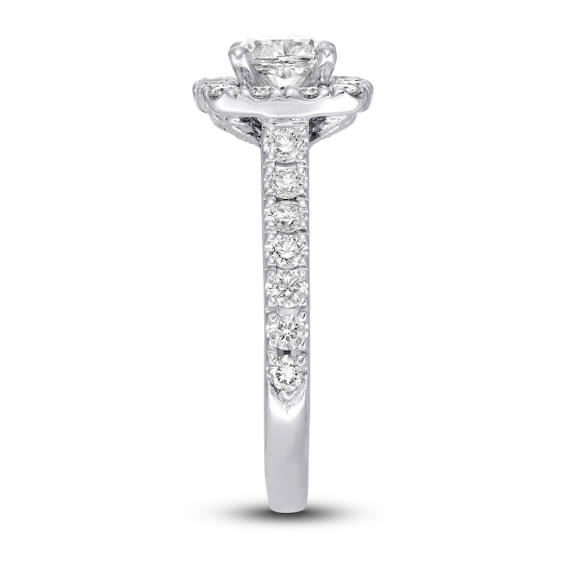 Main Image 3 of Previously Owned Neil Lane Diamond Engagement Ring 1-3/8 ct tw Cushion & Round-cut 14K White Gold Size 5.25