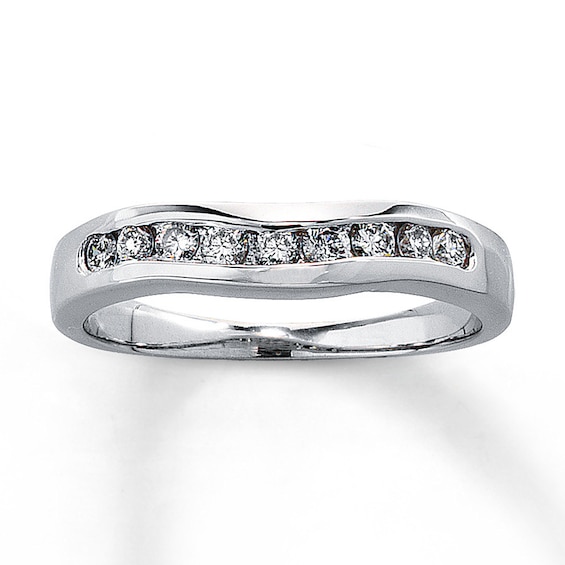 Previously Owned Diamond Enhancer Ring 1/4 ct tw Round-cut 14K White Gold Size 4.75
