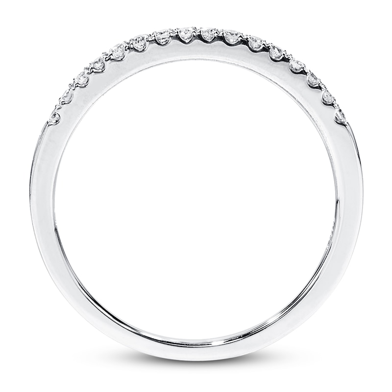 Main Image 3 of Previously Owned Diamond Wedding Band 1/10 ct tw Round-cut 10K White Gold - Size 11.5