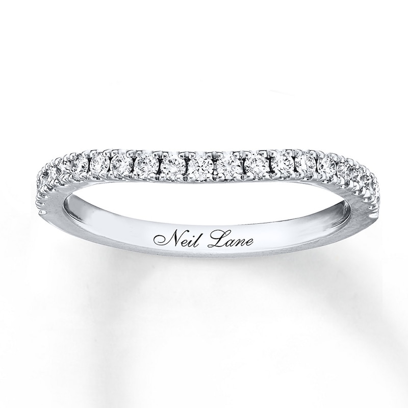 Main Image 1 of Previously Owned Neil Lane Wedding Band 1/3 ct tw Round-cut Diamonds 14K White Gold - Size 5