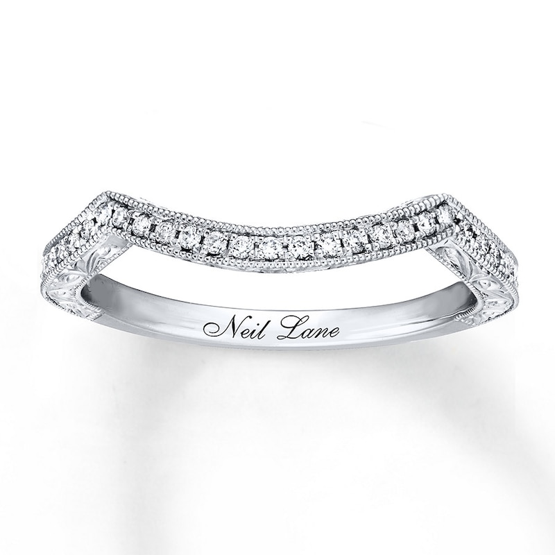 Main Image 1 of Previously Owned Neil Lane Wedding Band 1/8 ct tw Round-cut Diamonds 14K White Gold - Size 9