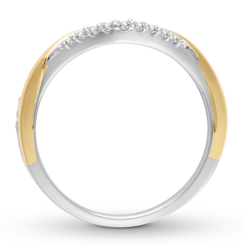 Main Image 2 of Previously Owned Diamond Anniversary Band 1/4 ct tw Round-cut 14K Two-Tone Gold Size 5