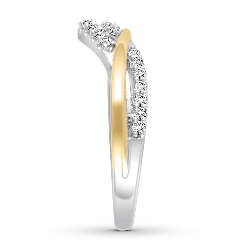 Main Image 3 of Previously Owned Diamond Anniversary Band 1/4 ct tw Round-cut 14K Two-Tone Gold Size 5