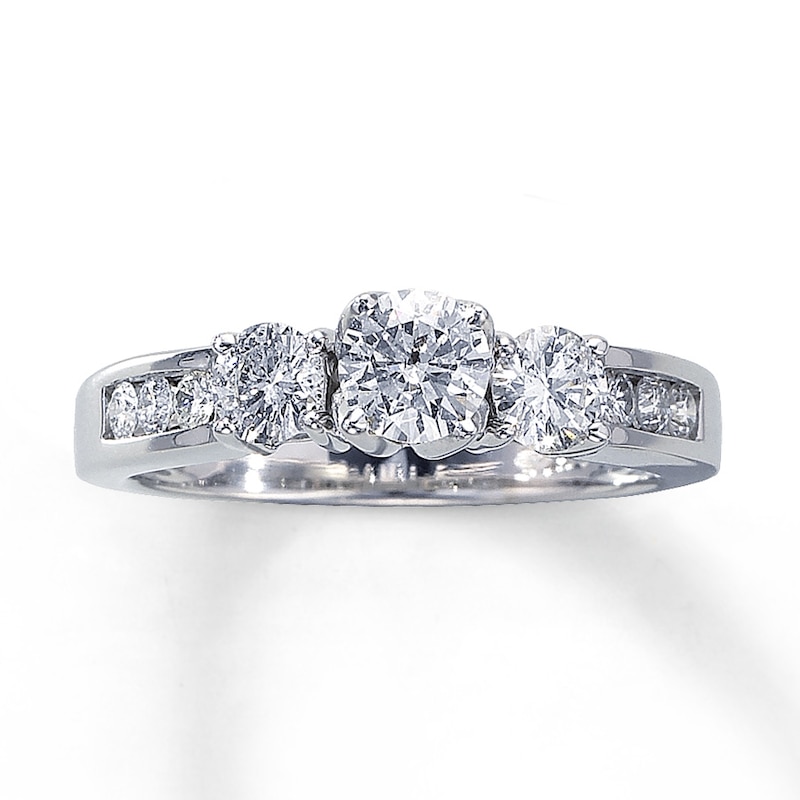 Main Image 1 of Previously Owned Diamond Engagement Ring 1 ct tw Round-cut 14K White Gold Size 11
