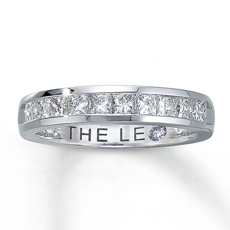 Main Image 1 of Previously Owned THE LEO Anniversary Band 1 ct tw Princess-cut Diamonds 14K White Gold Size 9.5