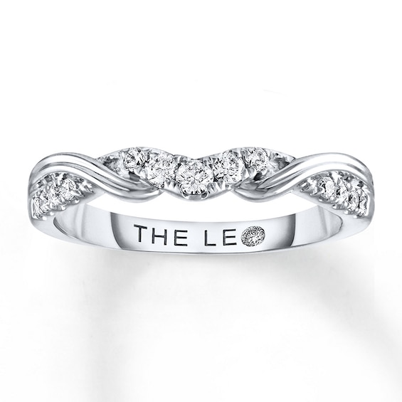 Previously Owned THE LEO Diamond Wedding Band 1/4 ct tw Round-cut 14K White Gold Size 10