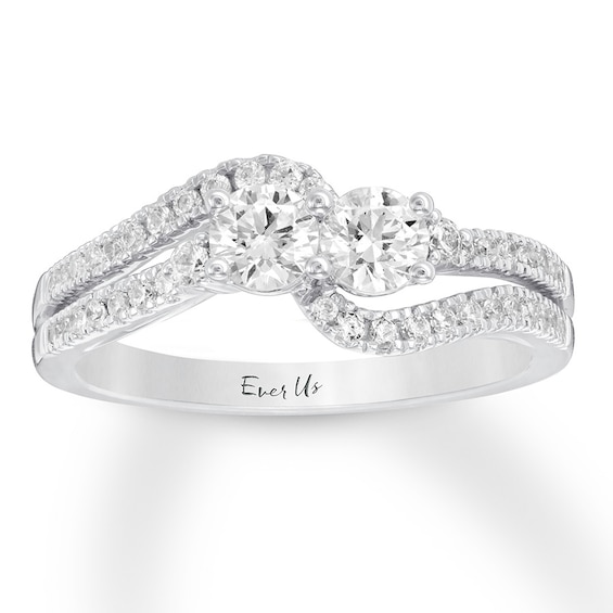 Previously Owned Ever Us Diamond Engagement Ring 3/4 ct tw Round-cut 14K White Gold Size 4.5