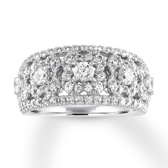 Previously Owned Diamond Anniversary Band 1-1/2 ct tw Round-cut 14K White Gold Size 9