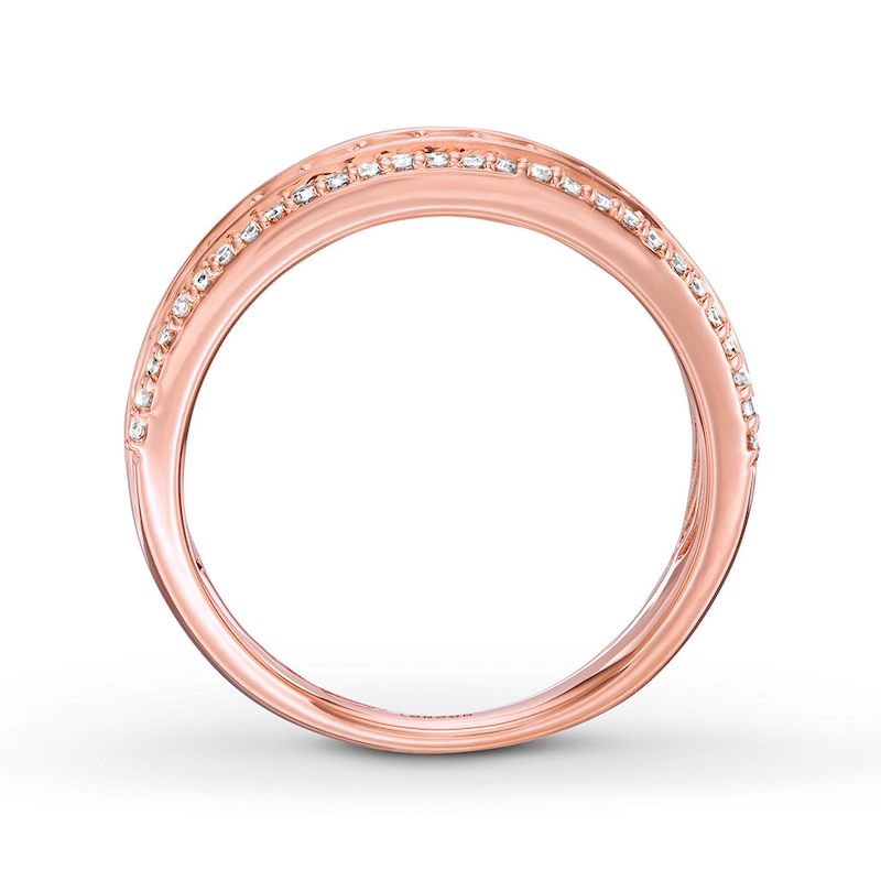 Main Image 2 of Previously Owned Emmy London Diamond Ring 1/2 ct tw Baguette & Round 10K Rose Gold