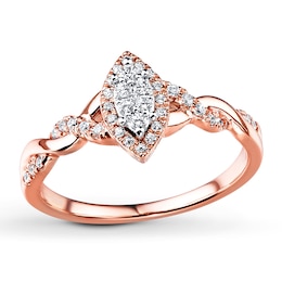 Previously Owned Diamond Ring 1/4 ct tw Round-cut 10K Two-Tone Gold