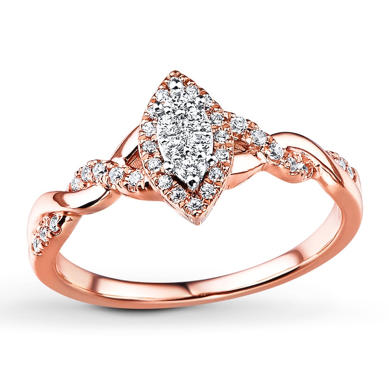 Main Image 1 of Previously Owned Diamond Ring 1/4 ct tw Round-cut 10K Two-Tone Gold