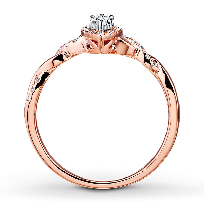 Main Image 2 of Previously Owned Diamond Ring 1/4 ct tw Round-cut 10K Two-Tone Gold