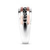Thumbnail Image 2 of Previously Owned Men's Black Diamond Wedding Band 1/2 ct tw Round-cut 10K Two-Tone Gold
