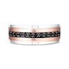 Thumbnail Image 4 of Previously Owned Men's Black Diamond Wedding Band 1/2 ct tw Round-cut 10K Two-Tone Gold