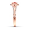 Thumbnail Image 2 of Previously Owned Morganite Engagement Ring 3/8 ct tw Round-cut Diamonds 14K Rose Gold
