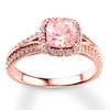 Thumbnail Image 3 of Previously Owned Morganite Engagement Ring 3/8 ct tw Round-cut Diamonds 14K Rose Gold