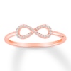 Thumbnail Image 1 of Previously Owned Diamond Infinity Ring 1/15 ct tw Round-cut 10K Rose Gold