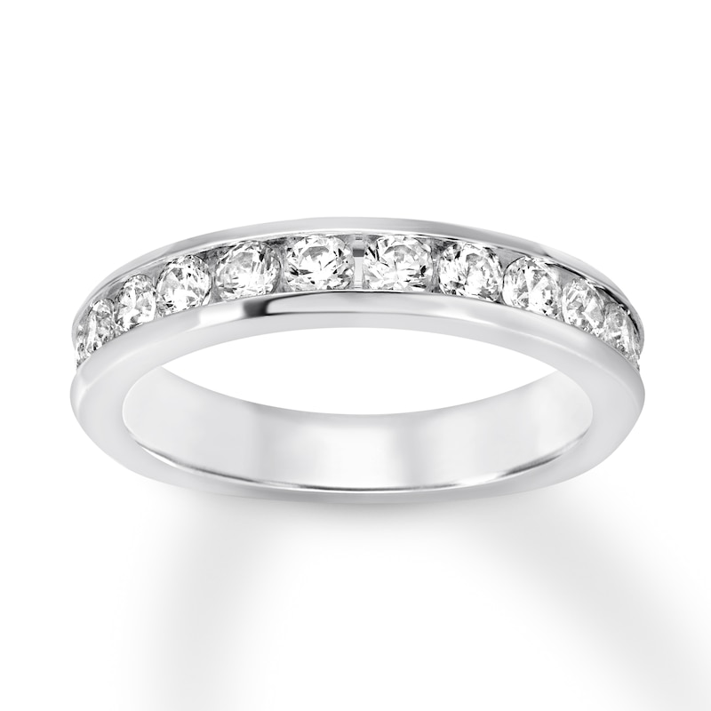 Main Image 1 of Previously Owned Diamond Anniversary Band 1 ct tw Round-cut 10K White Gold