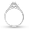 Thumbnail Image 1 of Previously Owned Diamond Engagement Ring 1/2 ct tw Princess & Round-cut 14K White Gold