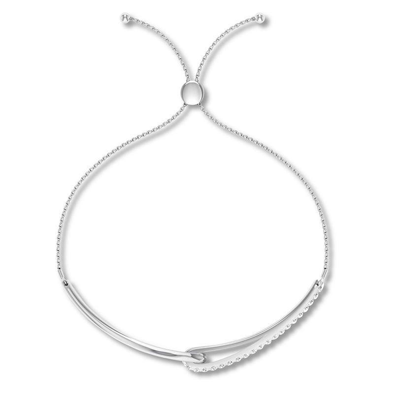 Main Image 2 of Previously Owned Love + Be Loved Diamond Bolo Bracelet 1/2 ct tw 10K White Gold 9.5"