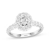 Thumbnail Image 1 of Previously Owned Diamond Engagement Ring 1-1/4 ct tw Oval & Round-cut 14K White Gold