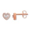 Thumbnail Image 1 of Previously Owned Diamond Heart Earrings 1/10 Carat tw 10K Rose Gold