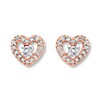 Thumbnail Image 2 of Previously Owned Diamond Heart Earrings 1/10 Carat tw 10K Rose Gold