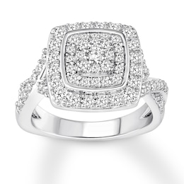 Previously Owned Diamond Engagement Ring 1 ct tw Round-cut 10K White Gold