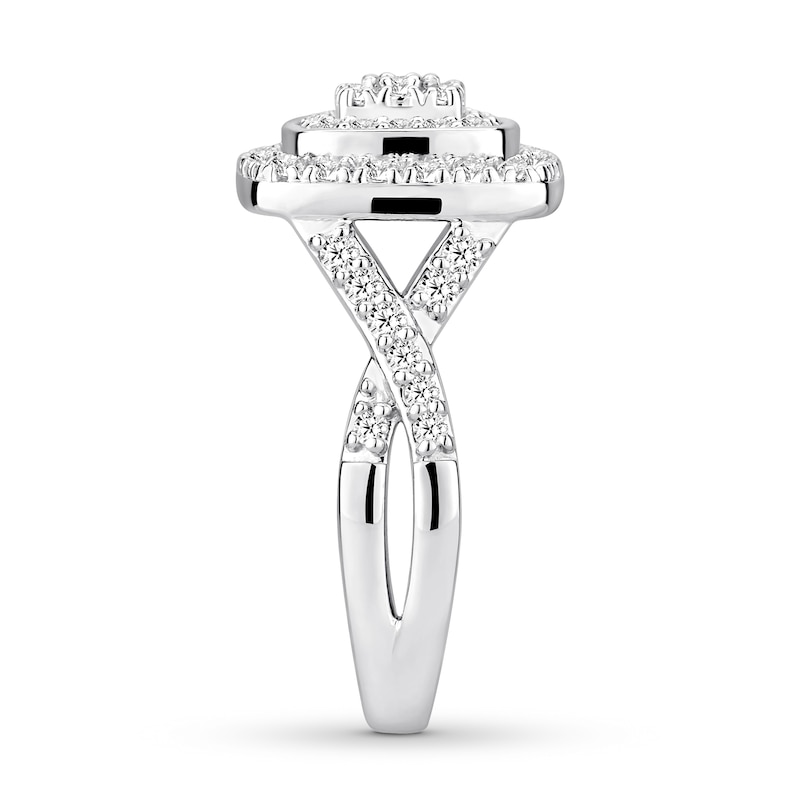 Main Image 3 of Previously Owned Diamond Engagement Ring 1 ct tw Round-cut 10K White Gold