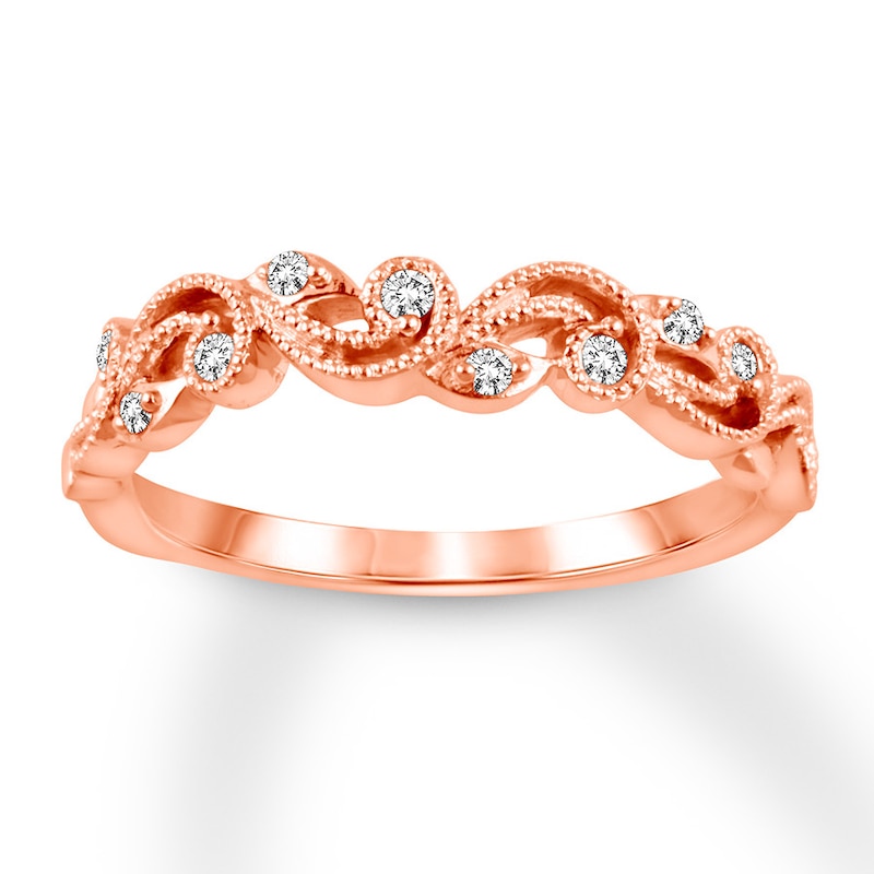 Main Image 1 of Previously Owned Diamond Wedding Band 1/15 ct tw Round-cut 14K Rose Gold