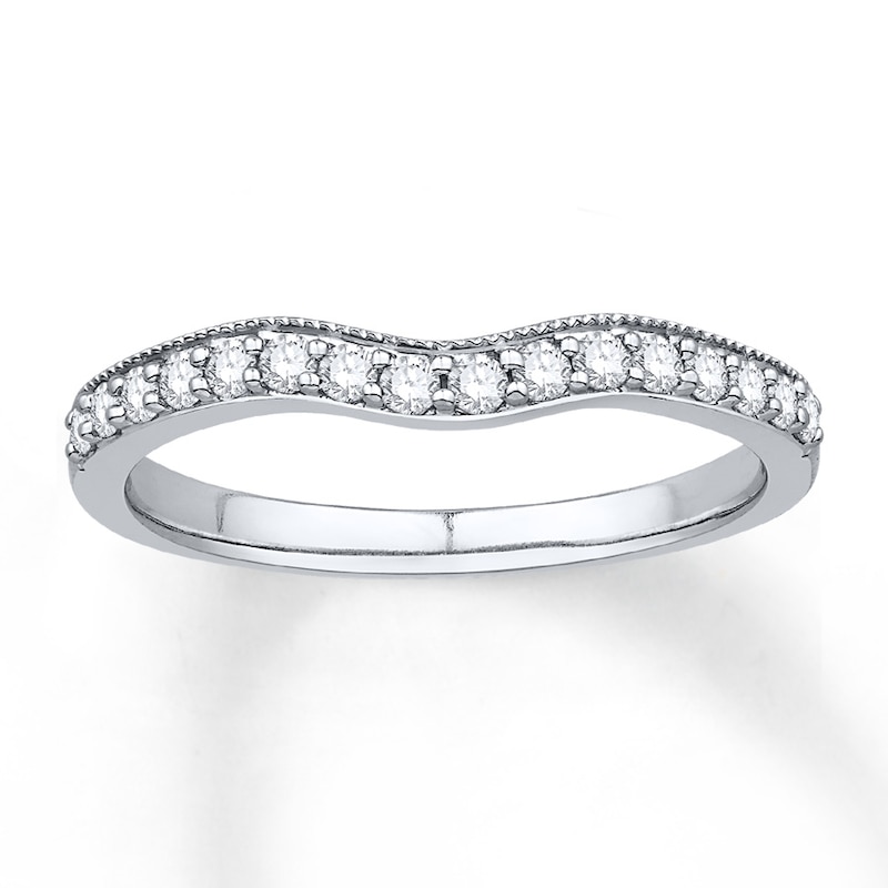 Main Image 1 of Previously Owned Diamond Wedding Band 1/4 ct tw Round-cut 10K White Gold