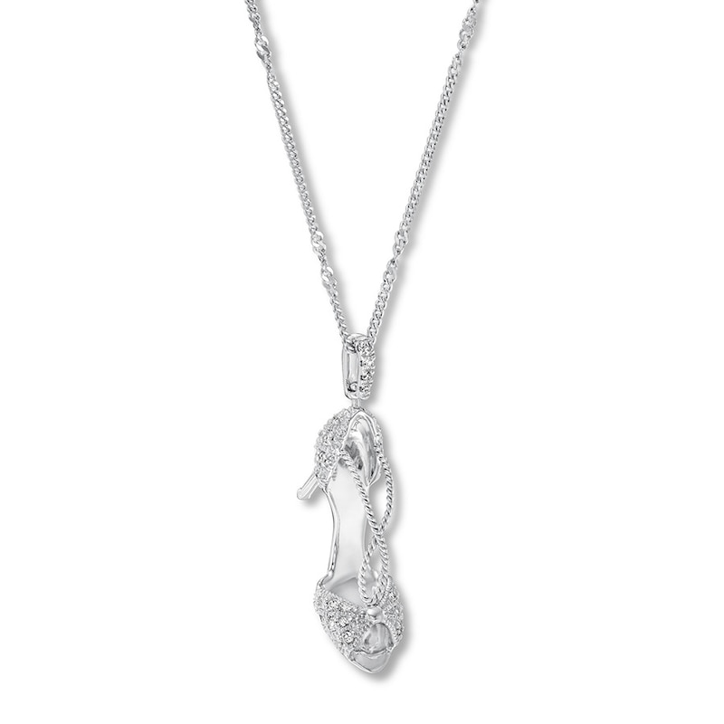 Main Image 3 of Previously Owned Emmy London Diamond Shoe Necklace 1/5 ct tw Sterling Silver 20"