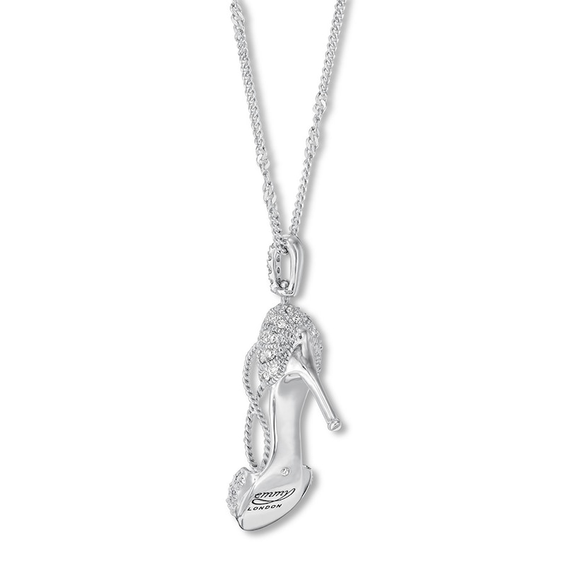 Main Image 4 of Previously Owned Emmy London Diamond Shoe Necklace 1/5 ct tw Sterling Silver 20"