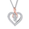 Thumbnail Image 1 of Previously Owned Ever Us Heart Necklace 1/2 ct tw Diamonds 14K 2-Tone Gold