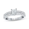 Thumbnail Image 1 of Previously Owned THE LEO Diamond Engagement Ring 1 ct tw Princess & Round-cut 14K White Gold