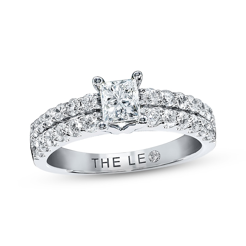Main Image 1 of Previously Owned THE LEO Diamond Engagement Ring 1 ct tw Princess & Round-cut 14K White Gold