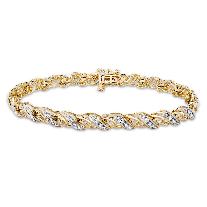 Main Image 1 of Previously Owned Diamond Bracelet 1 ct tw Round-cut 10K Yellow Gold