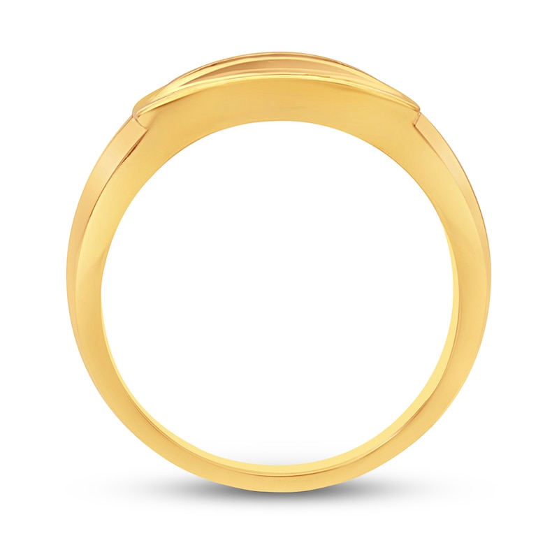 Previously Owned Men's Black Diamond Ring 1/2 ct tw Round-cut 10K Yellow Gold