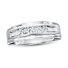 Thumbnail Image 1 of Previously Owned Men's Diamond Wedding Band 1/4 ct tw Round-cut 10K White Gold