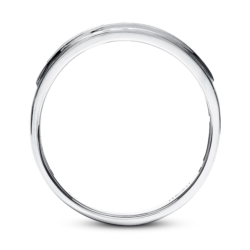 Main Image 2 of Previously Owned Men's Diamond Wedding Band 1/4 ct tw Round-cut 10K White Gold