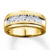 Thumbnail Image 1 of Previously Owned Men's Diamond Wedding Band 1 ct tw Round-cut 10K Yellow Gold