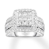 Thumbnail Image 1 of Previously Owned Diamond Engagement Ring 2 ct tw Princess & Round-cut 10K White Gold