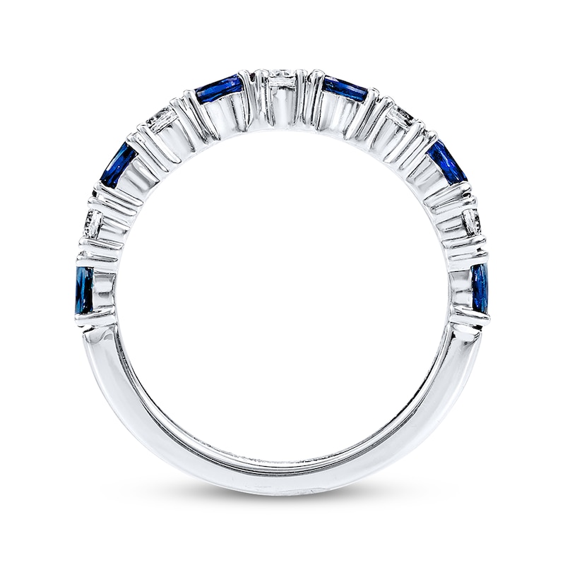 Main Image 3 of Previously Owned Sapphire Band 1/4 ct tw Diamonds 14K White Gold