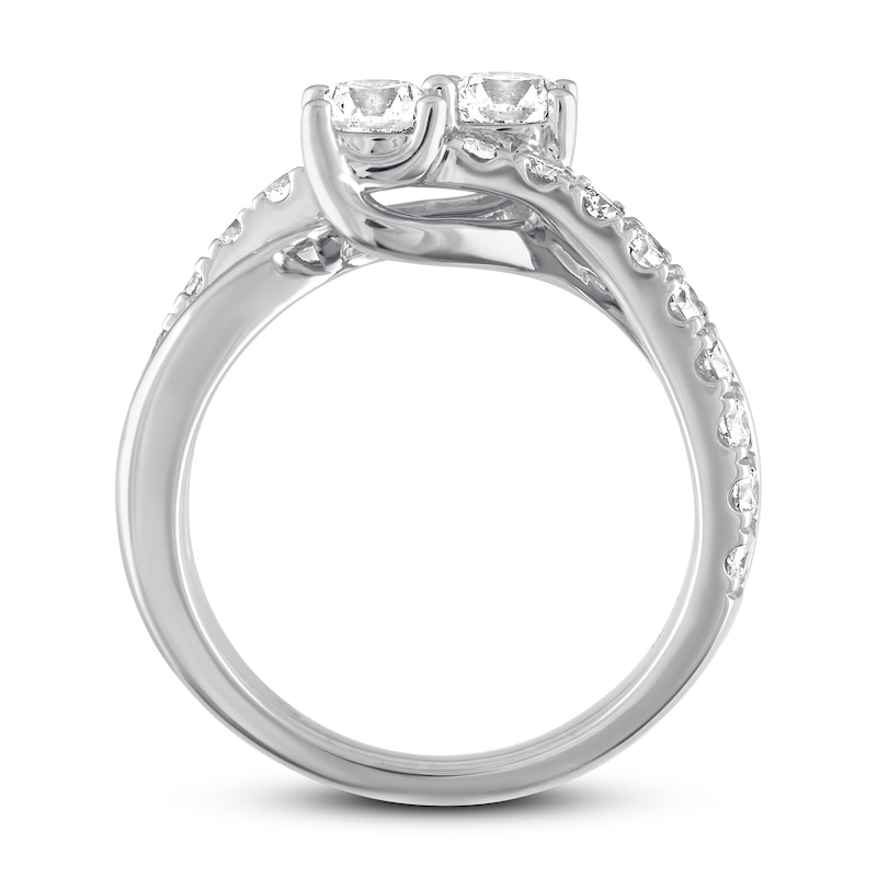 Main Image 3 of Previously Owned Ever Us Two-Stone Diamond Anniversary Ring 1-1/2 ct tw Round-cut 14K White Gold