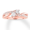 Thumbnail Image 1 of Previously Owned Ever Us Two-Stone Diamond Anniversary Ring 1/2 ct tw Round-cut 14K Rose Gold