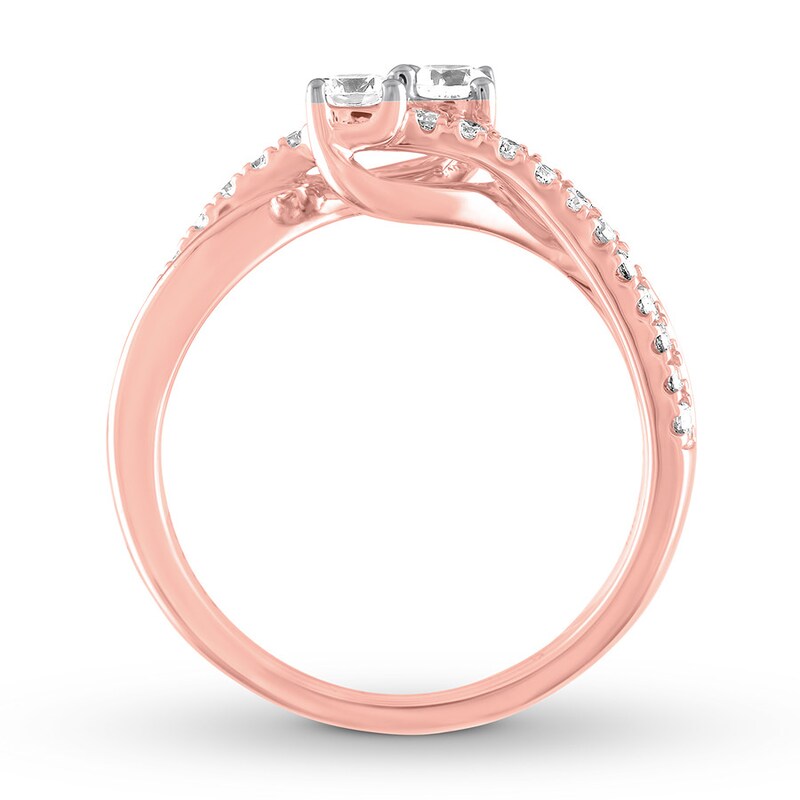Main Image 2 of Previously Owned Ever Us Two-Stone Diamond Anniversary Ring 1/2 ct tw Round-cut 14K Rose Gold