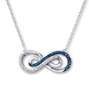 Thumbnail Image 1 of Previously Owned Blue/White Diamonds 1/5 ct tw Necklace Sterling Silver