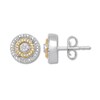 Thumbnail Image 1 of Previously Owned Diamond Circle Earrings 1/4 ct. tw Sterling Silver & 10K Yellow Gold