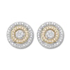 Thumbnail Image 2 of Previously Owned Diamond Circle Earrings 1/4 ct. tw Sterling Silver & 10K Yellow Gold