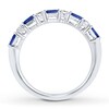 Thumbnail Image 2 of Previously Owned Natural Sapphire & Diamond Ring 1/6 ct tw 10K White Gold